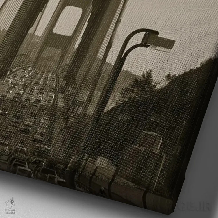 تابلو دکوراتیو تماشای نهنگ از پل گلدن گیت اثر دیوید لوبلاو - نمای نزدیک بافت بوم