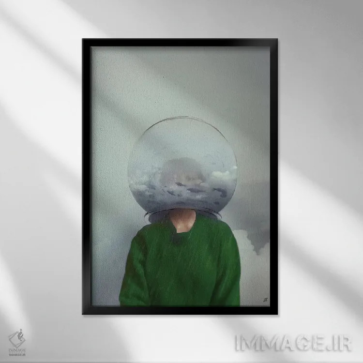 تابلو دکوراتیو باران ابدی اثر دیاندرا لی - نمای قابدار مشکی