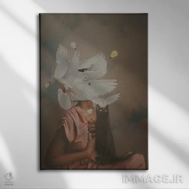 تابلو دکوراتیو روشنایی در برابر تاریکی اثر دیاندرا لی - نمای روبهرو روی دیوار