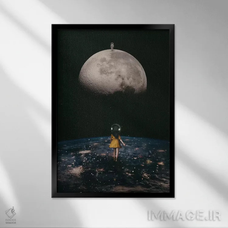 تابلو دکوراتیو دوست من، فضانورد اثر دیاندرا لی - نمای قابدار مشکی