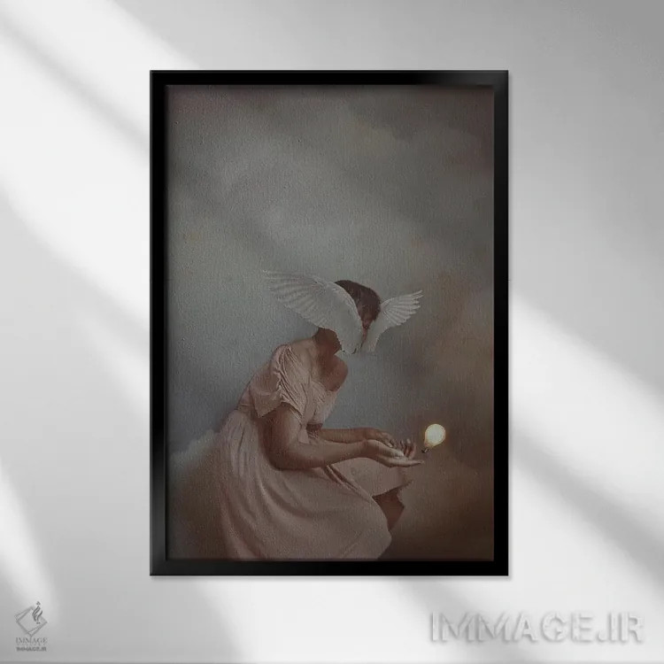 تابلو دکوراتیو نور اثر دیاندرا لی - نمای قابدار مشکی