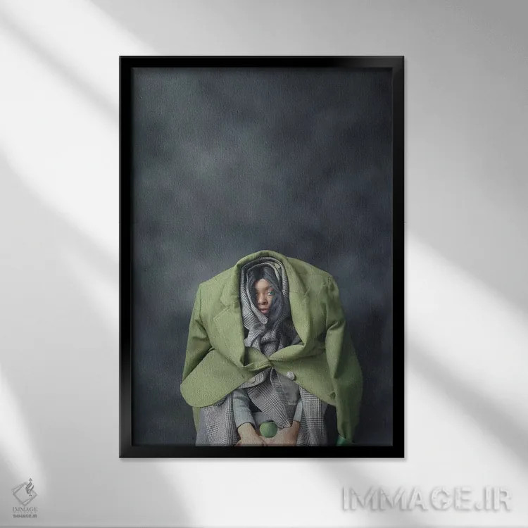 تابلو دکوراتیو صدف اثر دیاندرا لی - نمای قابدار مشکی