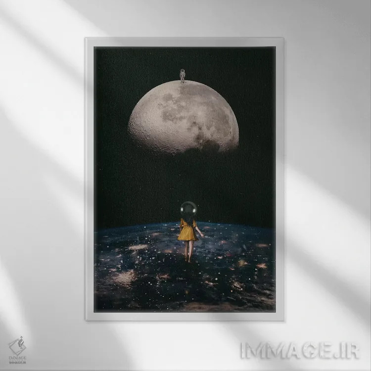 تابلو دکوراتیو دوست من، فضانورد اثر دیاندرا لی - نمای قابدار سفید