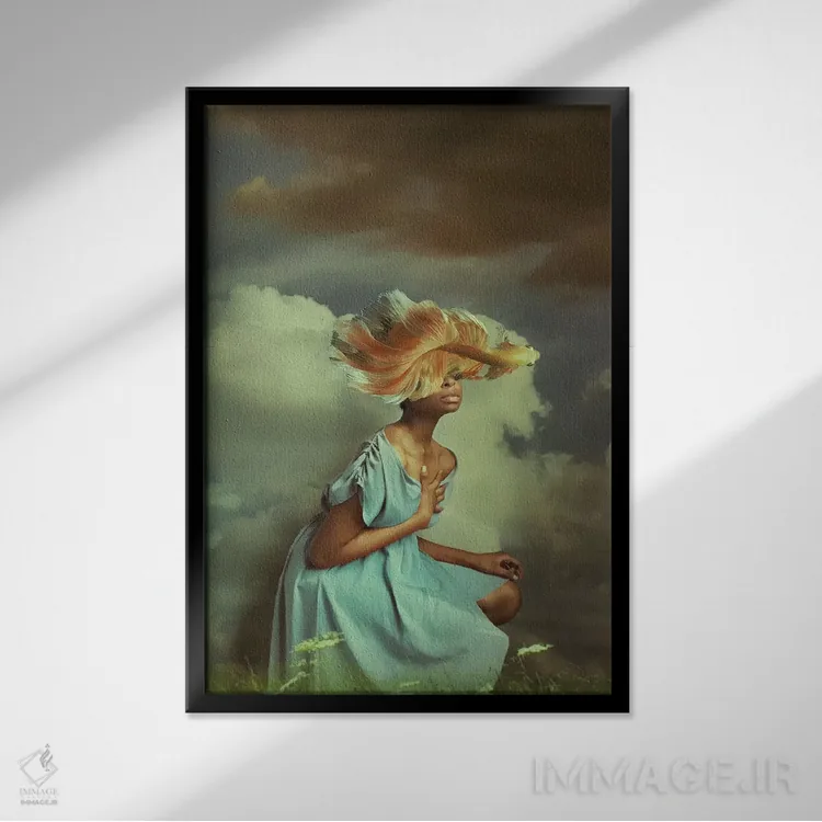 تابلو دکوراتیو جریان اثر دیاندرا لی - نمای قابدار مشکی