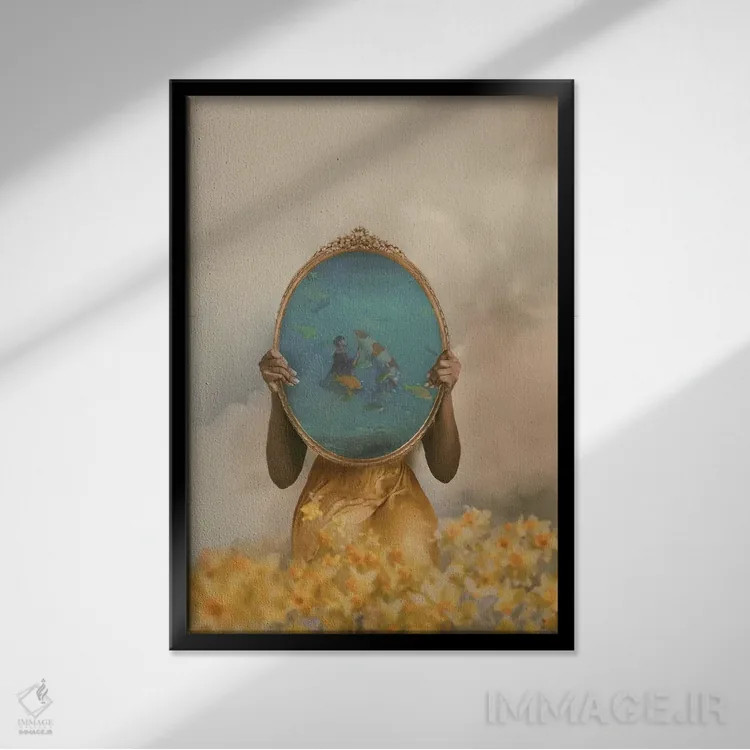 تابلو دکوراتیو ماهی بزرگ اثر دیاندرا لی - نمای قابدار مشکی