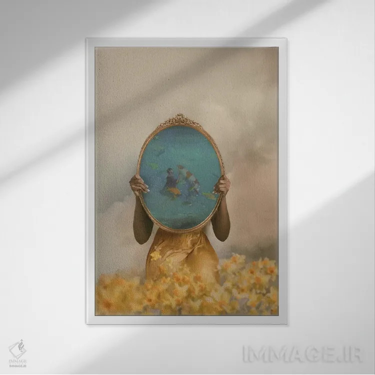 تابلو دکوراتیو ماهی بزرگ اثر دیاندرا لی - نمای قابدار سفید