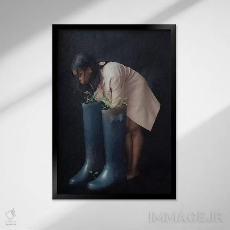 تابلو دکوراتیو محیط زیستی اثر دیاندرا لی - نمای قابدار مشکی