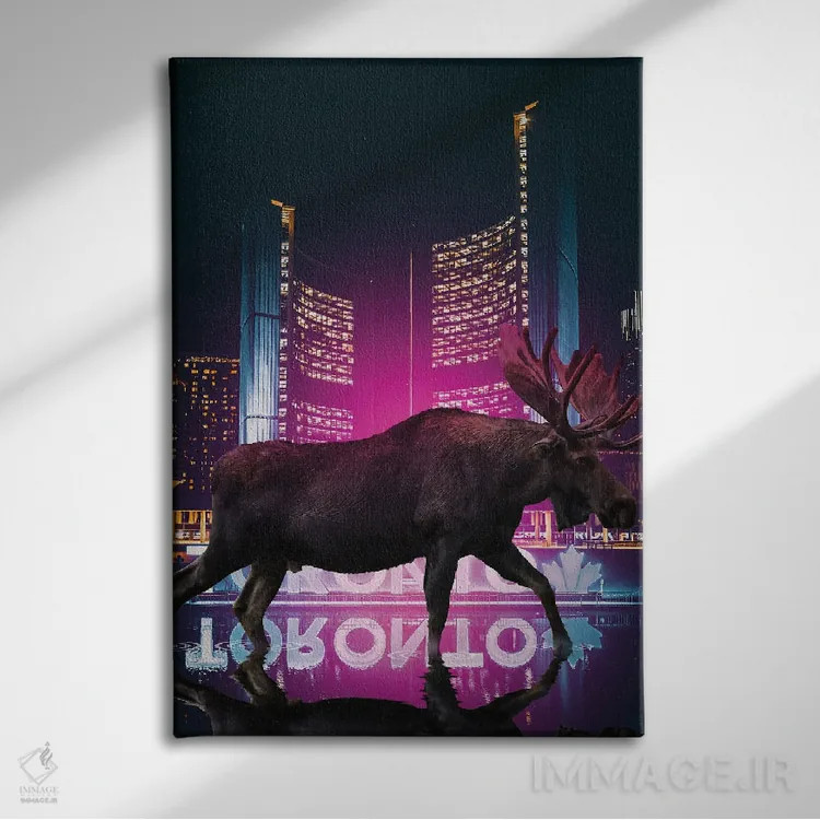 تابلو دکوراتیو گوزن شمالی آزاد است اثر دیوید لوبلاو - نمای روبهرو روی دیوار