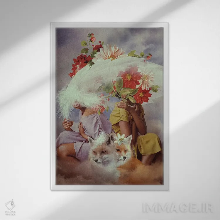 تابلو دکوراتیو همزیستی اثر دیاندرا لی - نمای قابدار سفید