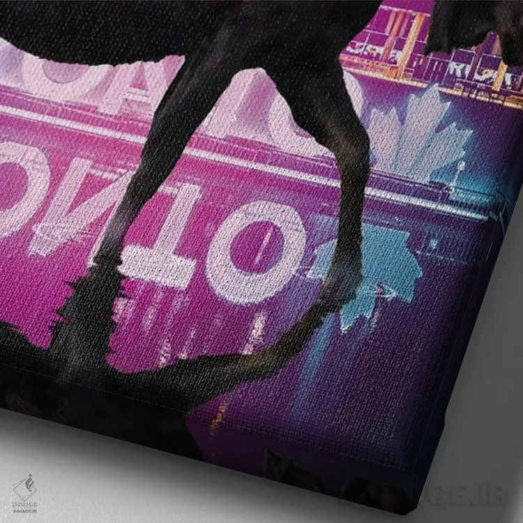 تابلو دکوراتیو گوزن شمالی آزاد است اثر دیوید لوبلاو - نمای نزدیک بافت بوم