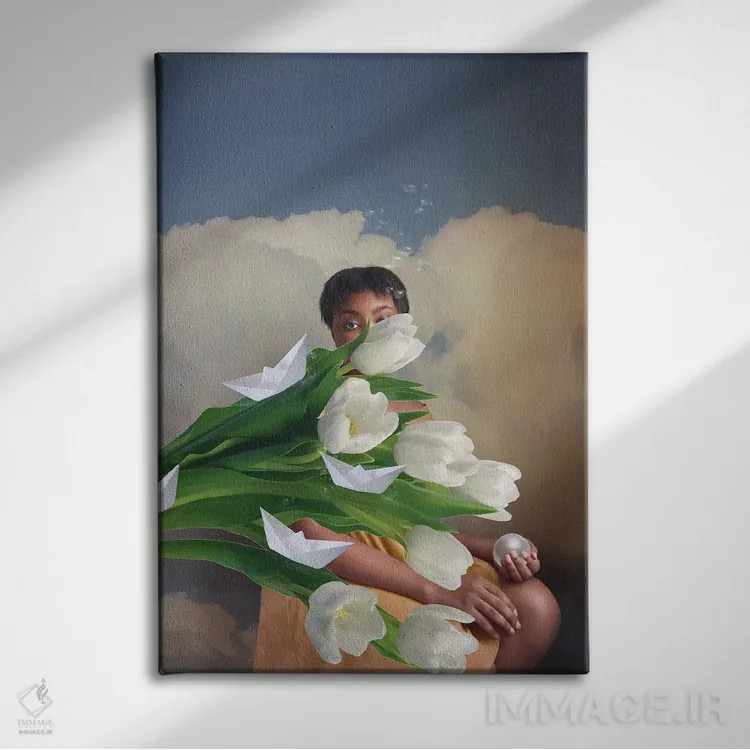 تابلو دکوراتیو اتفاق خوشایند اثر دیاندرا لی - نمای روبهرو روی دیوار