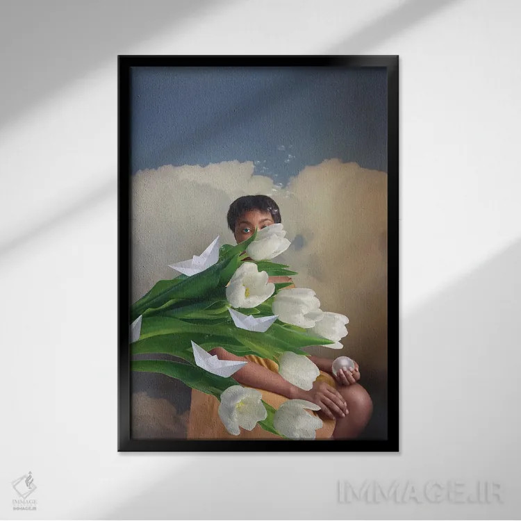 تابلو دکوراتیو اتفاق خوشایند اثر دیاندرا لی - نمای قابدار مشکی