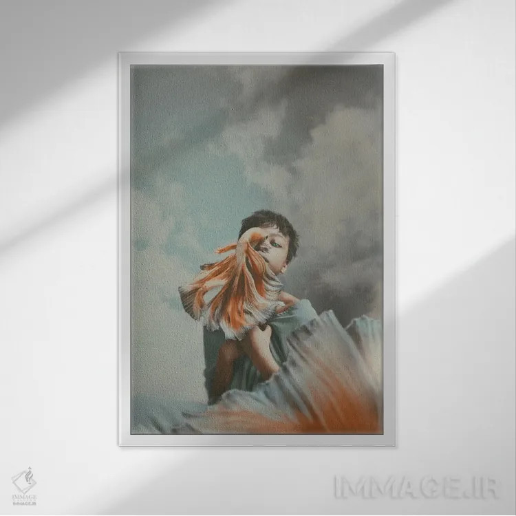 تابلو دکوراتیو سکوت در دریا اثر دیاندرا لی - نمای قابدار سفید