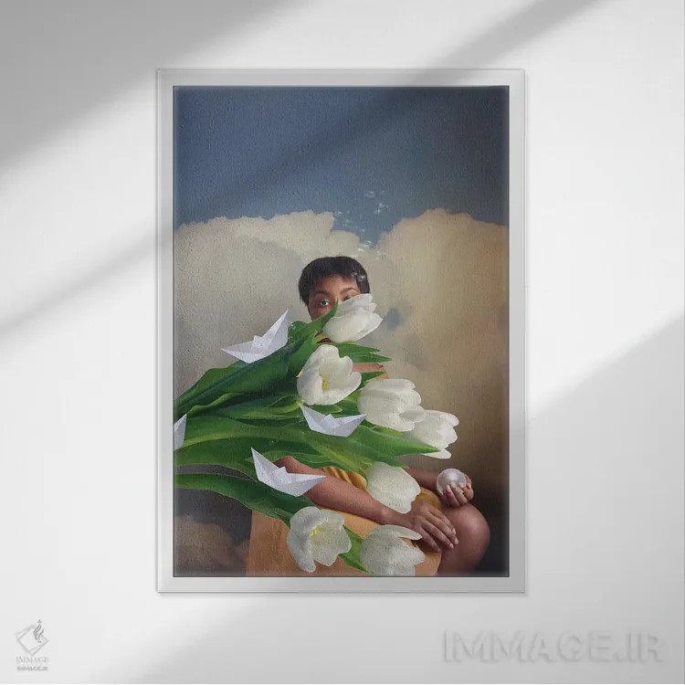 تابلو دکوراتیو اتفاق خوشایند اثر دیاندرا لی - نمای قابدار سفید