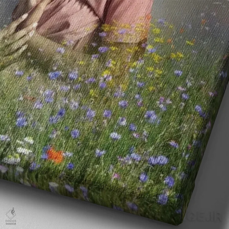 تابلو دکوراتیو زمان می گذرد اثر دیاندرا لی - نمای نزدیک بافت بوم