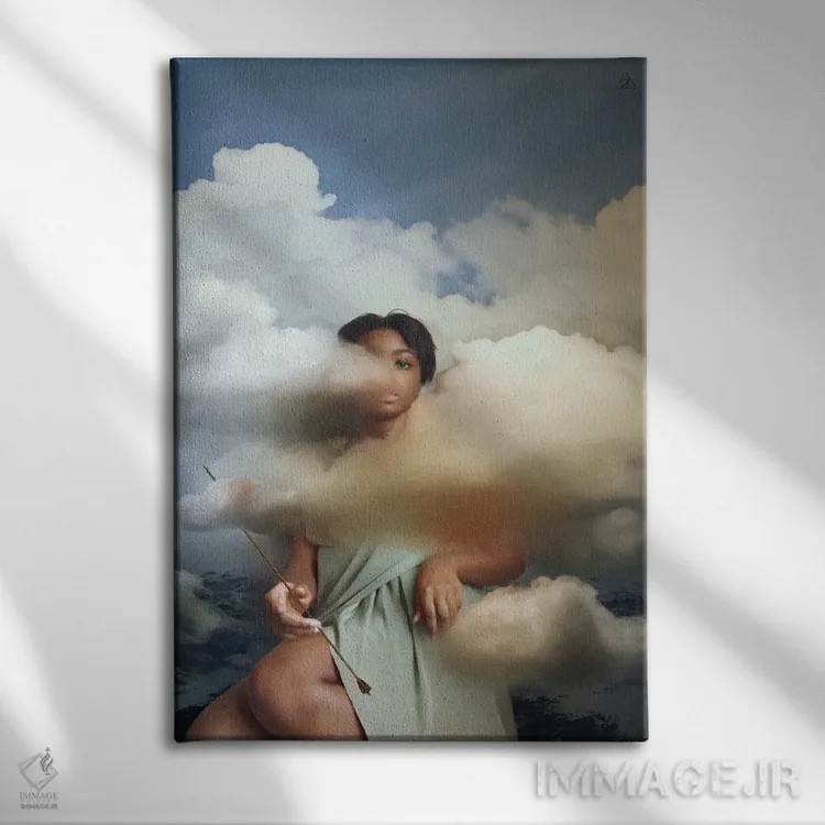 تابلو دکوراتیو ابرهای اندوه اثر دیاندرا لی - نمای روبهرو روی دیوار