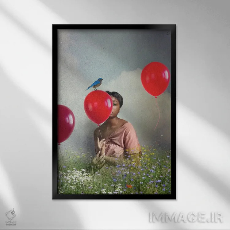 تابلو دکوراتیو زمان می گذرد اثر دیاندرا لی - نمای قابدار مشکی