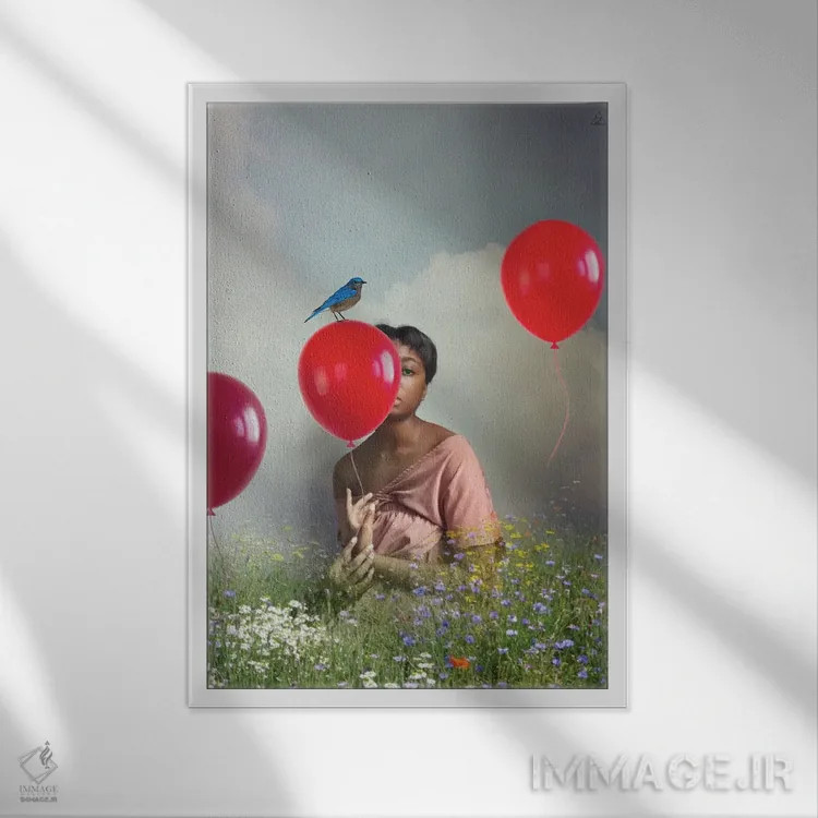 تابلو دکوراتیو زمان می گذرد اثر دیاندرا لی - نمای قابدار سفید