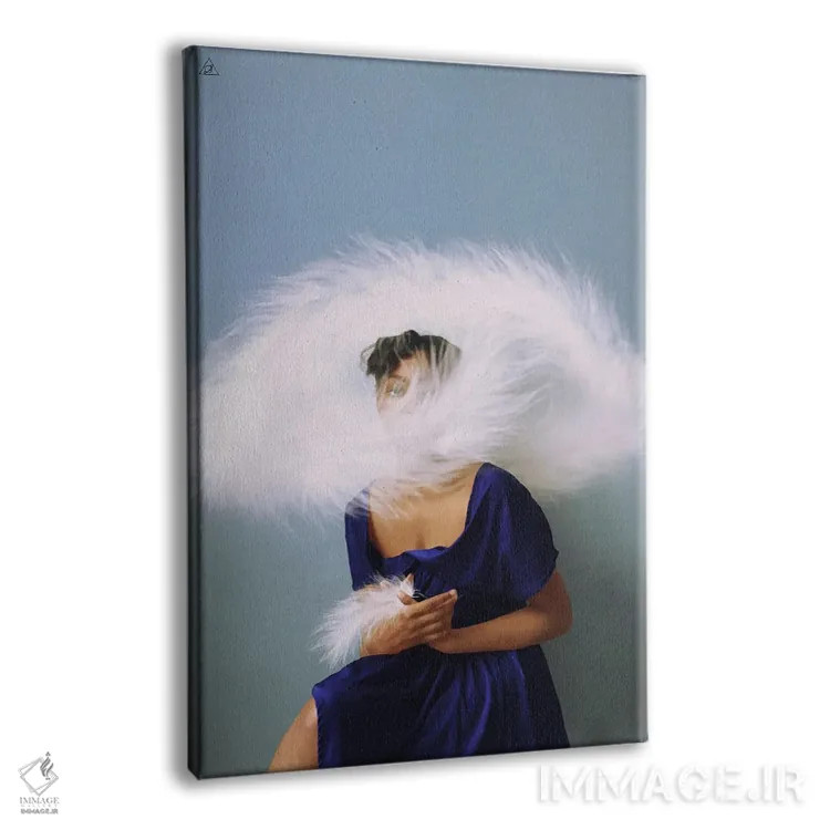 تابلو دکوراتیو آبی تنها اثر دیاندرا لی - نمای پرسپکتیو محصول