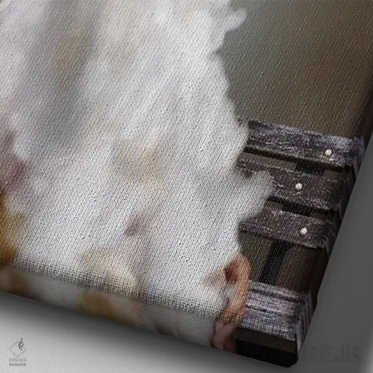 تابلو دکوراتیو بی صبری یک هنرمند اثر دیاندرا لی - نمای نزدیک بافت بوم