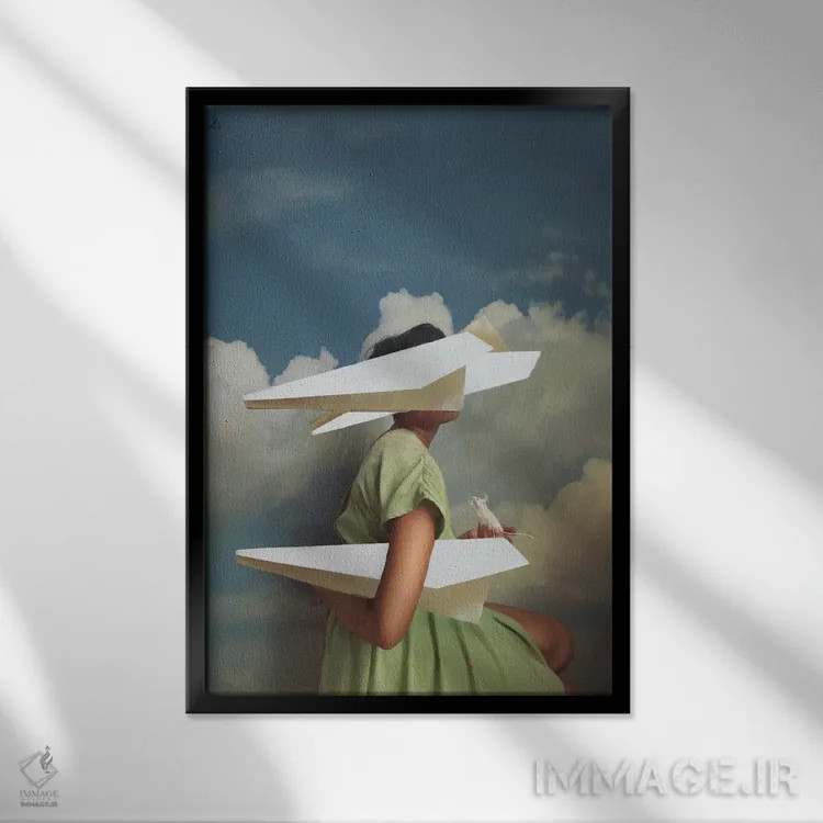 تابلو دکوراتیو ای کاش می توانستم پرواز کنم اثر دیاندرا لی - نمای قابدار مشکی