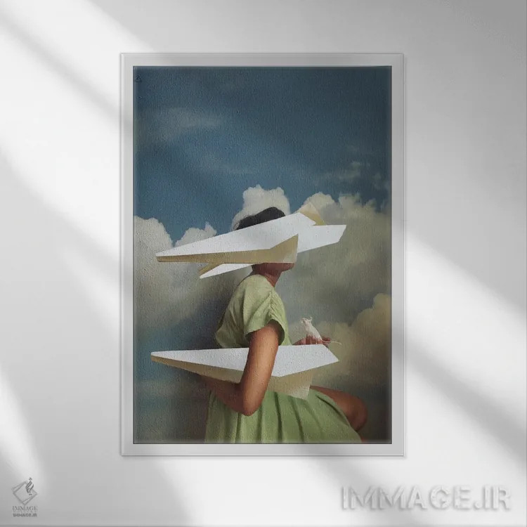 تابلو دکوراتیو ای کاش می توانستم پرواز کنم اثر دیاندرا لی - نمای قابدار سفید