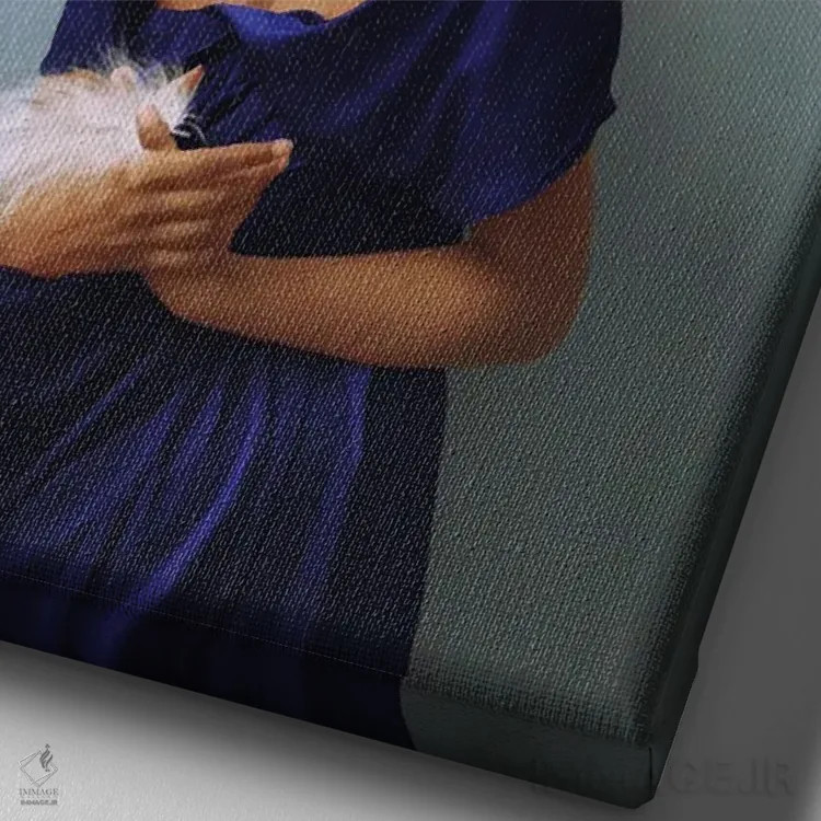 تابلو دکوراتیو آبی تنها اثر دیاندرا لی - نمای نزدیک بافت بوم