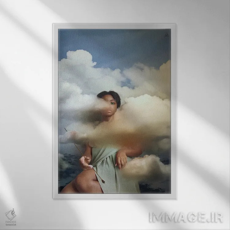 تابلو دکوراتیو ابرهای اندوه اثر دیاندرا لی - نمای قابدار سفید