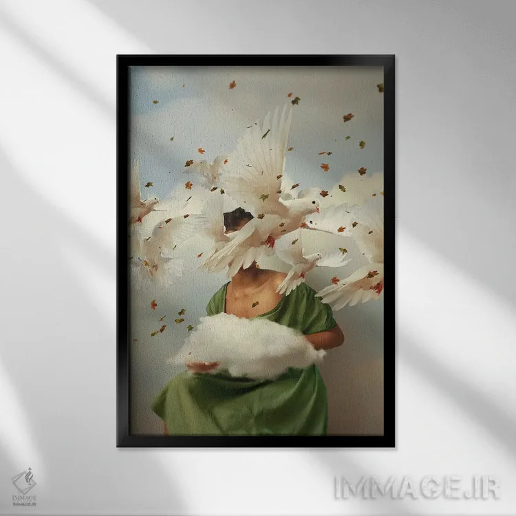 تابلو دکوراتیو تکرار اثر دیاندرا لی - نمای قابدار مشکی