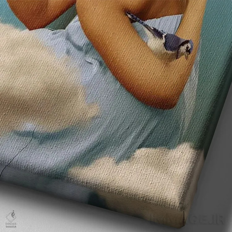 تابلو دکوراتیو تعادل آرام اثر دیاندرا لی - نمای نزدیک بافت بوم