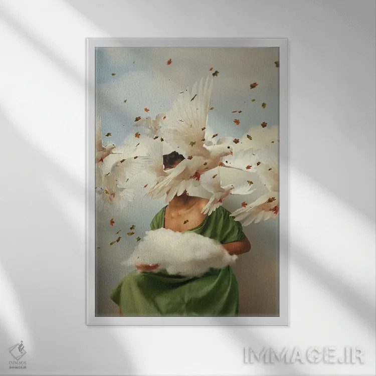 تابلو دکوراتیو تکرار اثر دیاندرا لی - نمای قابدار سفید