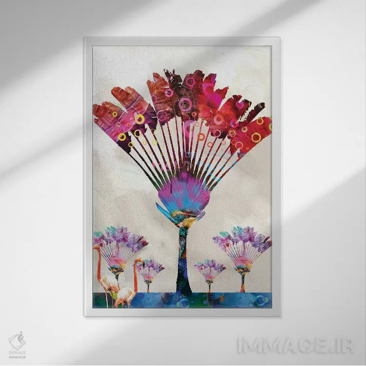 تابلو دکوراتیو درخت نخل مسافر اثر دیوید لوبلاو - نمای قابدار سفید