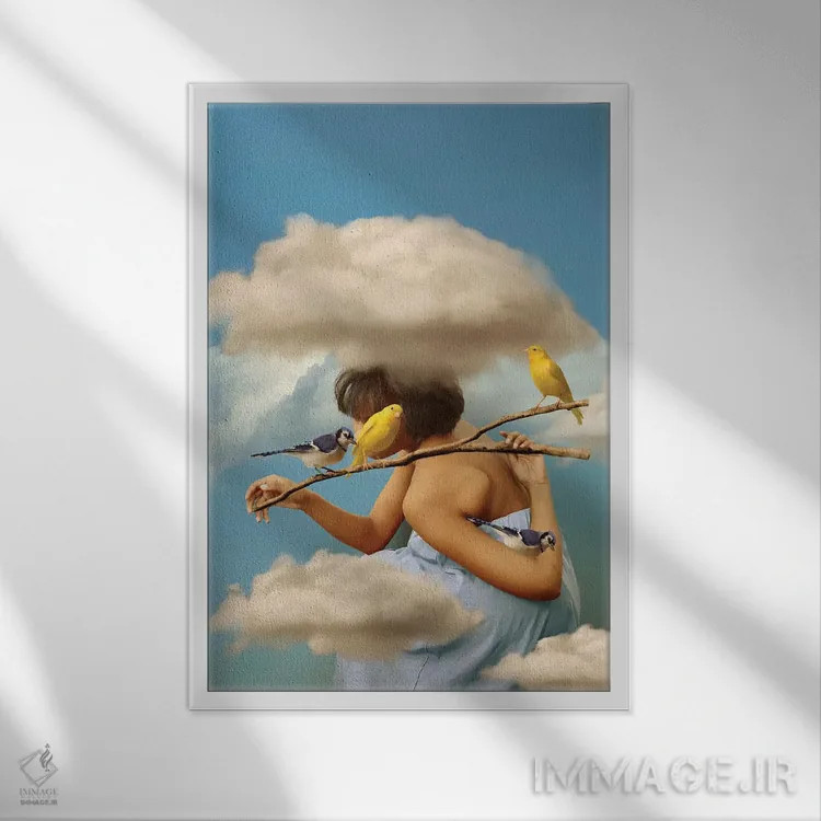 تابلو دکوراتیو تعادل آرام اثر دیاندرا لی - نمای قابدار سفید