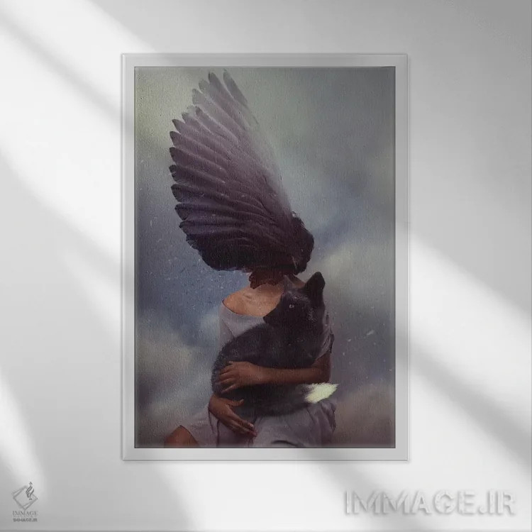 تابلو دکوراتیو شرارت اثر دیاندرا لی - نمای قابدار سفید