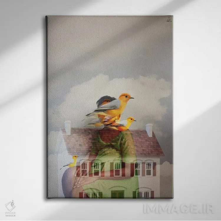 تابلو دکوراتیو منطقه راحتی اثر دیاندرا لی - نمای روبهرو روی دیوار