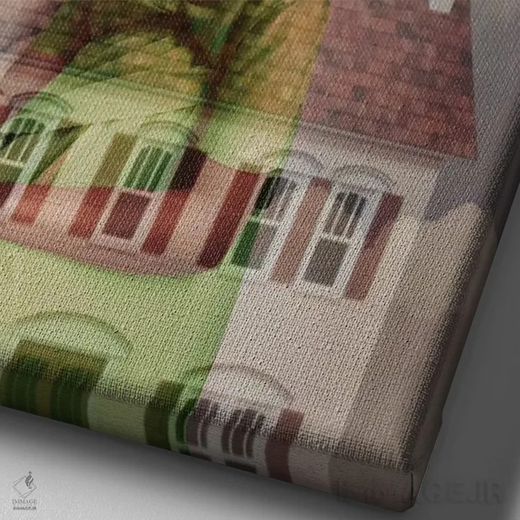 تابلو دکوراتیو منطقه راحتی اثر دیاندرا لی - نمای نزدیک بافت بوم