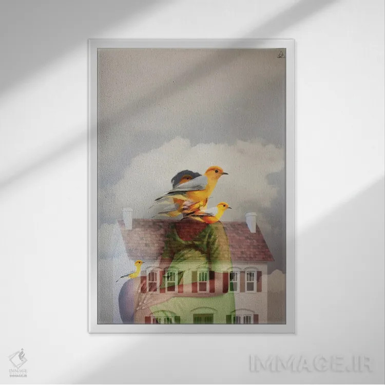 تابلو دکوراتیو منطقه راحتی اثر دیاندرا لی - نمای قابدار سفید