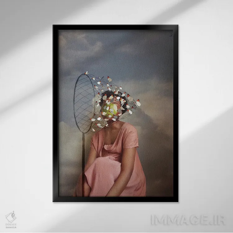 تابلو دکوراتیو رفتار انسانی اثر دیاندرا لی - نمای قابدار مشکی