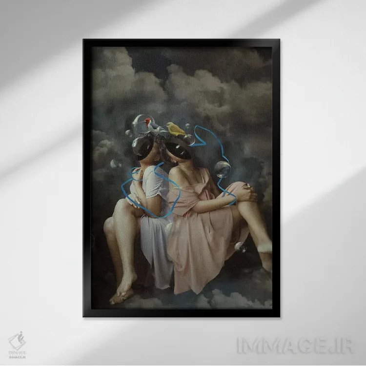 تابلو دکوراتیو ارتباطات اثر دیاندرا لی - نمای قابدار مشکی