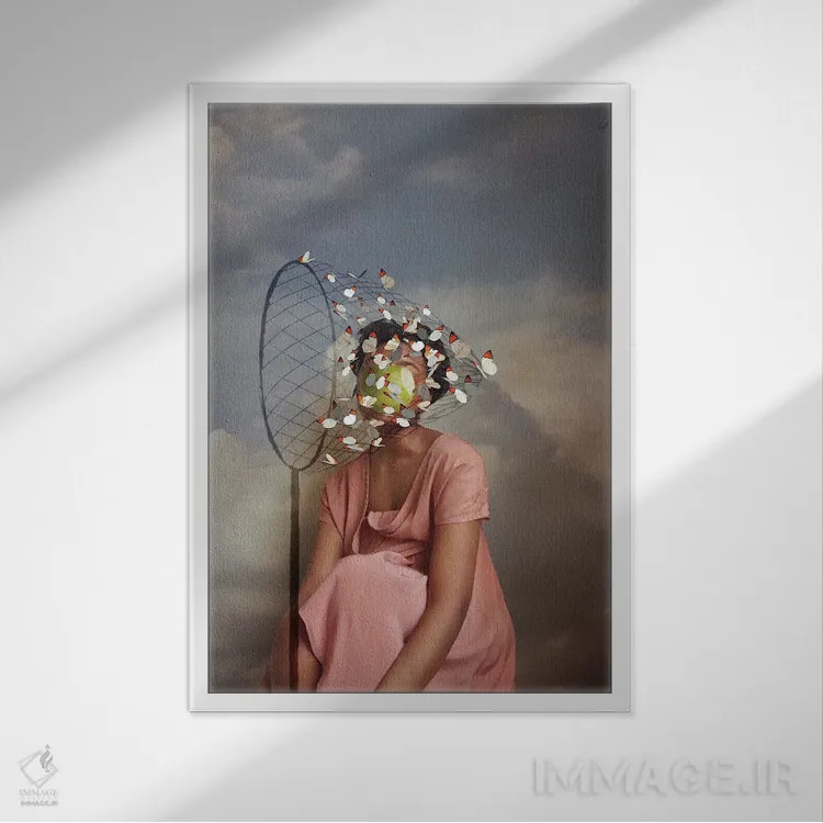 تابلو دکوراتیو رفتار انسانی اثر دیاندرا لی - نمای قابدار سفید