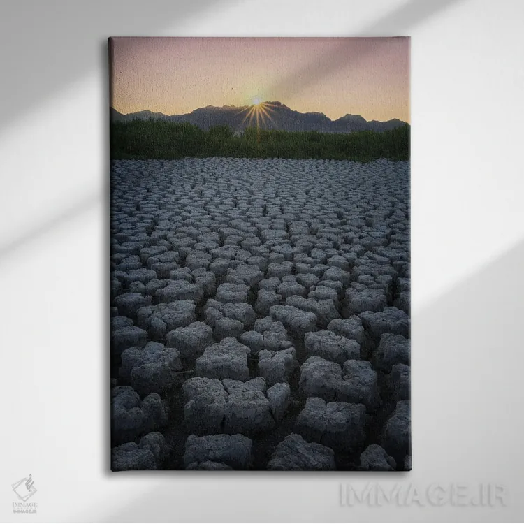 تابلو دکوراتیو زمین ترک خورده اثر داستین لفور - نمای روبهرو روی دیوار