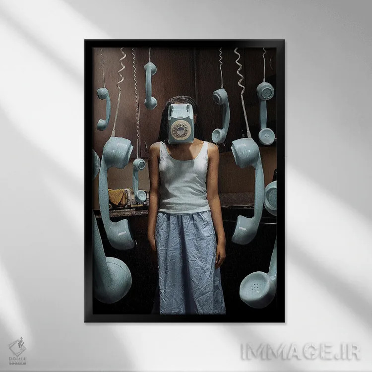 تابلو دکوراتیو پیام صوتی اثر دیاندرا لی - نمای قابدار مشکی