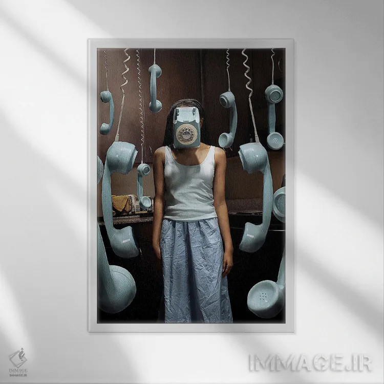 تابلو دکوراتیو پیام صوتی اثر دیاندرا لی - نمای قابدار سفید