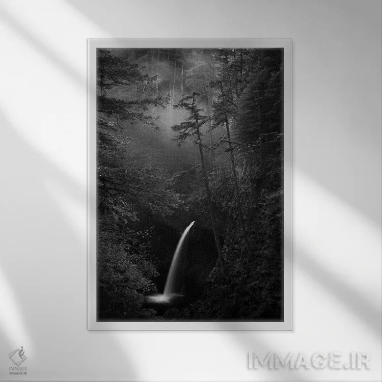 تابلو دکوراتیو دره رودخانه کلمبیا اثر داستین لفور - نمای قابدار سفید