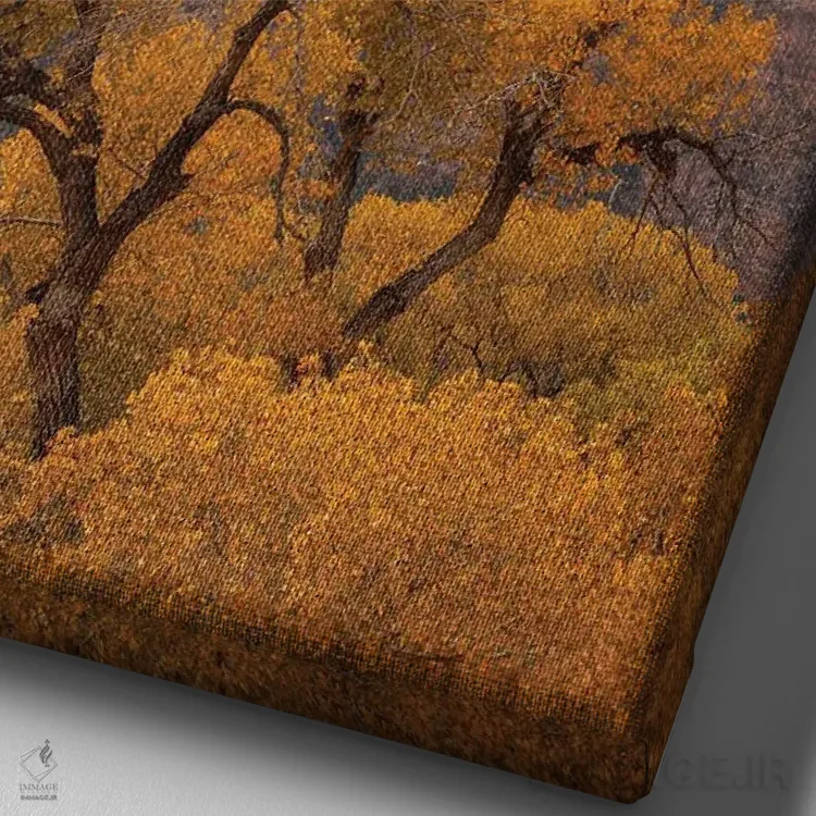 تابلو دکوراتیو نگهبانی بر زایان اثر داستین لفور - نمای نزدیک بافت بوم