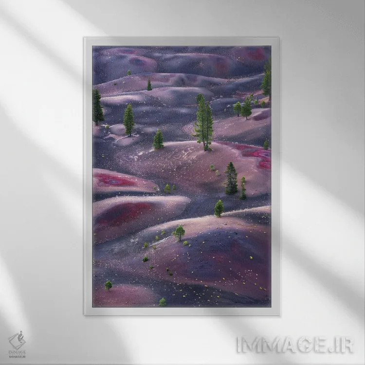 تابلو دکوراتیو سرزمین خاکسترها اثر داستین لفور - نمای قابدار سفید