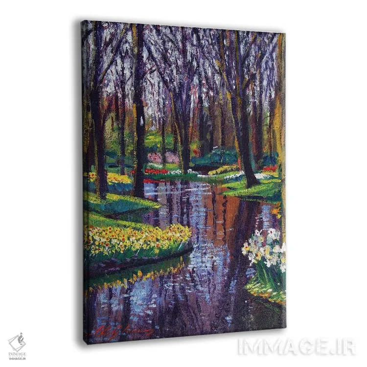 تابلو دکوراتیو پارک کوکنهوف در بهار اثر دیوید لوید گلوور - نمای پرسپکتیو محصول