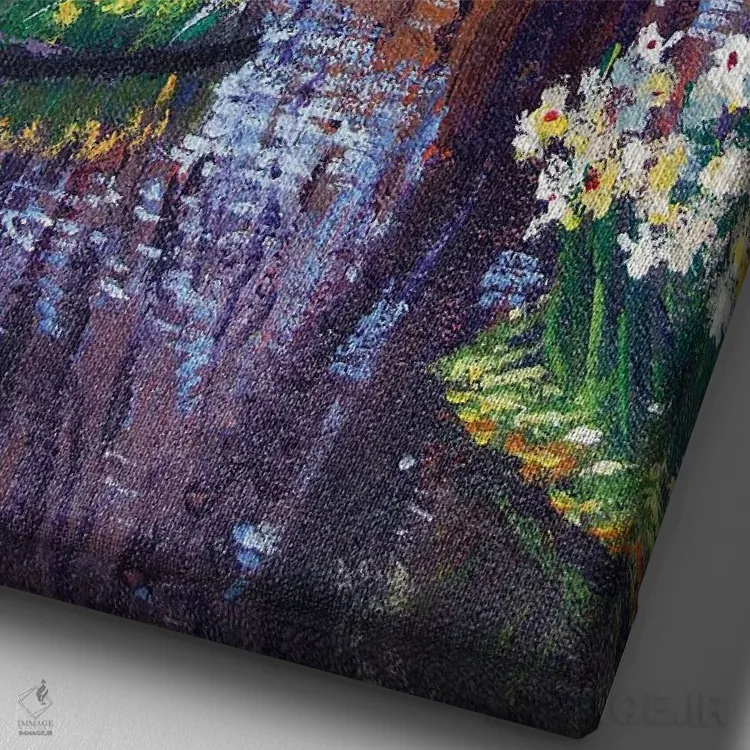 تابلو دکوراتیو پارک کوکنهوف در بهار اثر دیوید لوید گلوور - نمای نزدیک بافت بوم