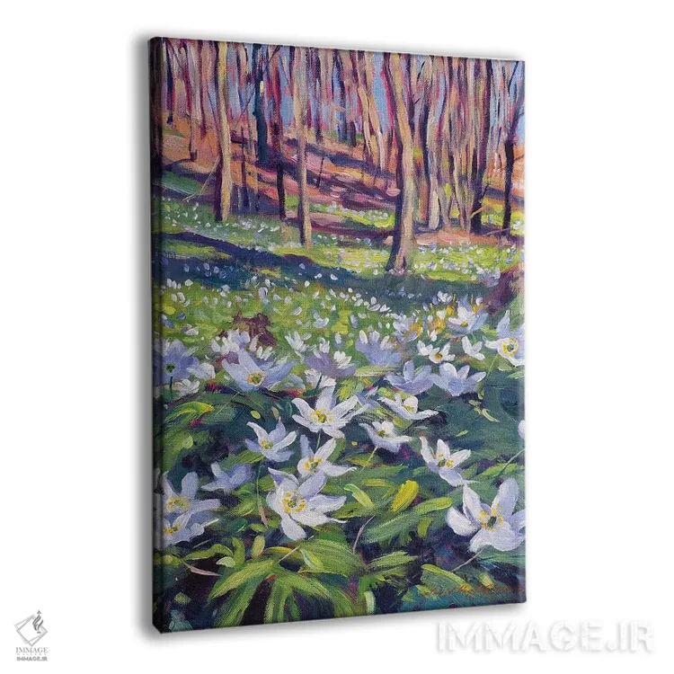 تابلو دکوراتیو شقایق ها در علفزار اثر دیوید لوید گلوور - نمای پرسپکتیو محصول