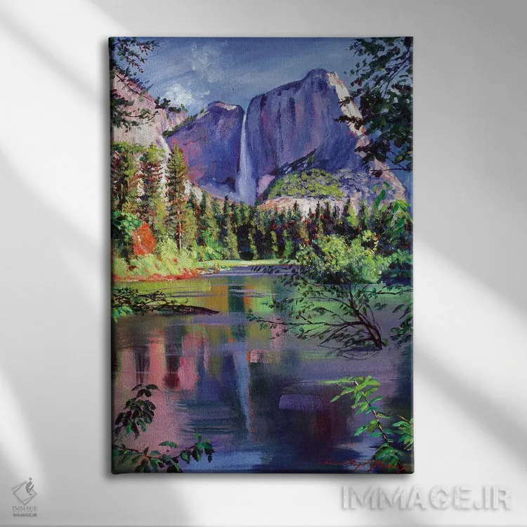 تابلو دکوراتیو آبشار یوسمیتی اثر دیوید لوید گلوور - نمای روبهرو روی دیوار